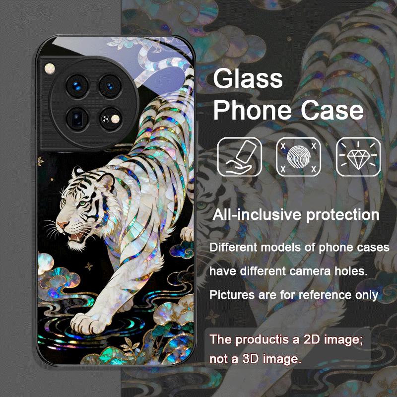 Стильный чехол из закаленного стекла с принтом под мрамор с рисунком тигра и дракона для OnePlus 13R 12 11 ACE2 3 Pro Nord 2T 4 CE3 Lite