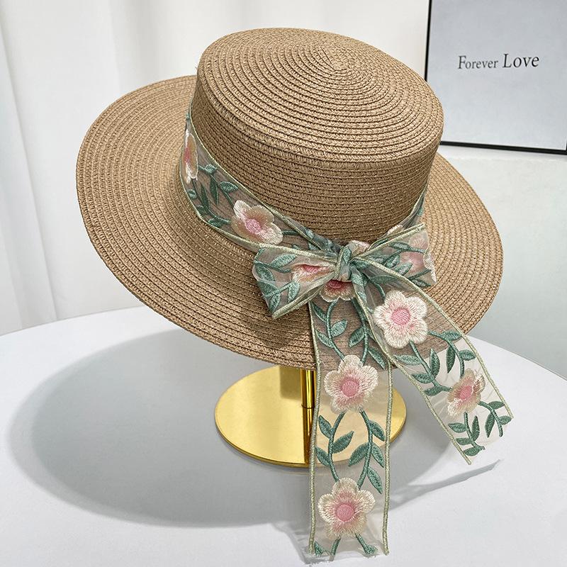 Seaside Beach Hat Lace Straw Hat Children Summer Visor Breathable Sunscreen Bucket Hat Vacation Style Straw Hat