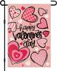 Happy Valentines Day Garden Ags 12x18 Double Sided Burlap, Love Heart Anniversary Welcome Sign Small Ag Yard Outdoor Dec EEZ