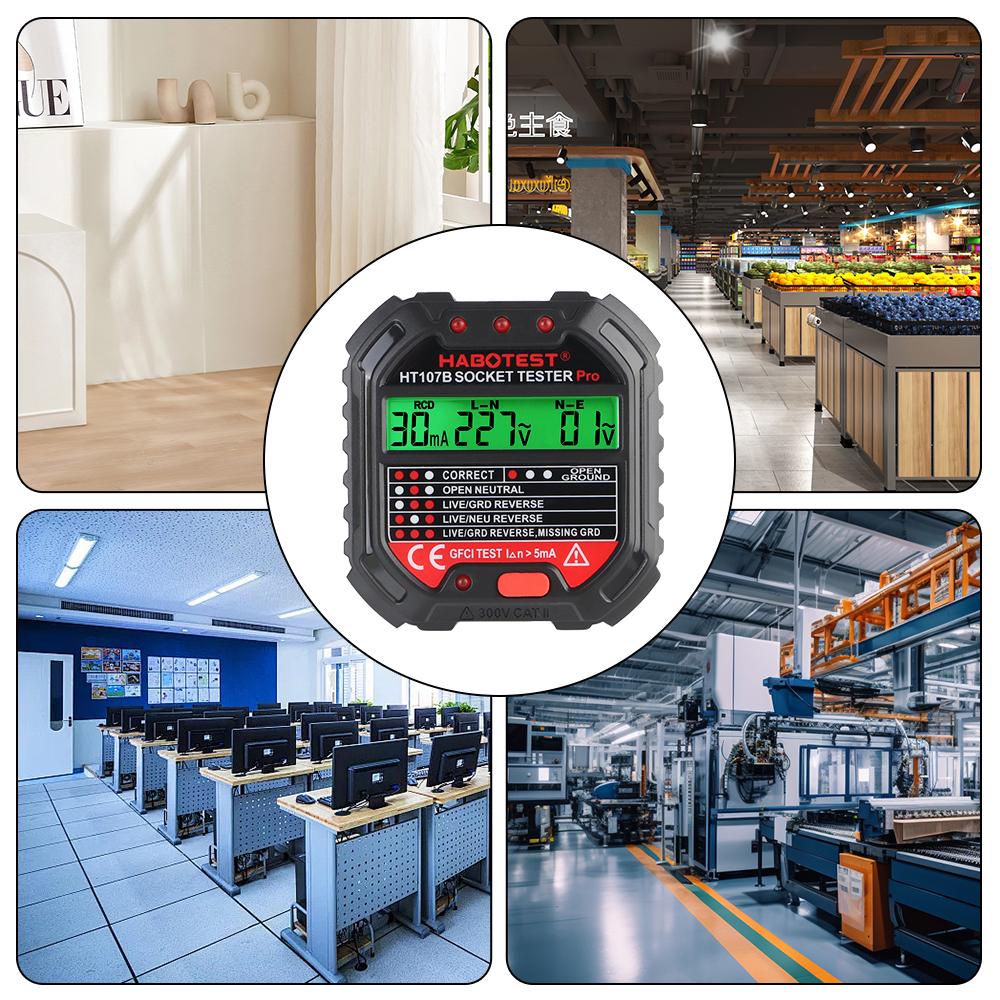 Универсальный RCD GFCI Тестирование Полярности Фазовый Контроль Заземления Вилки US EU Нейтральный Провод Тестер Розетки Переменного Тока Детектор Тестирование Напряжения 90-250 В