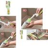Long Handle Kitchen Brush For Cleaning Bottles Cups And Jugs With Sturdy Plastic Bristles