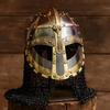 Средневековый рыцарский шлем викинга с кольчугой LARP Реконструкция Доспехи Декоративный предмет Подарок отцам братьям