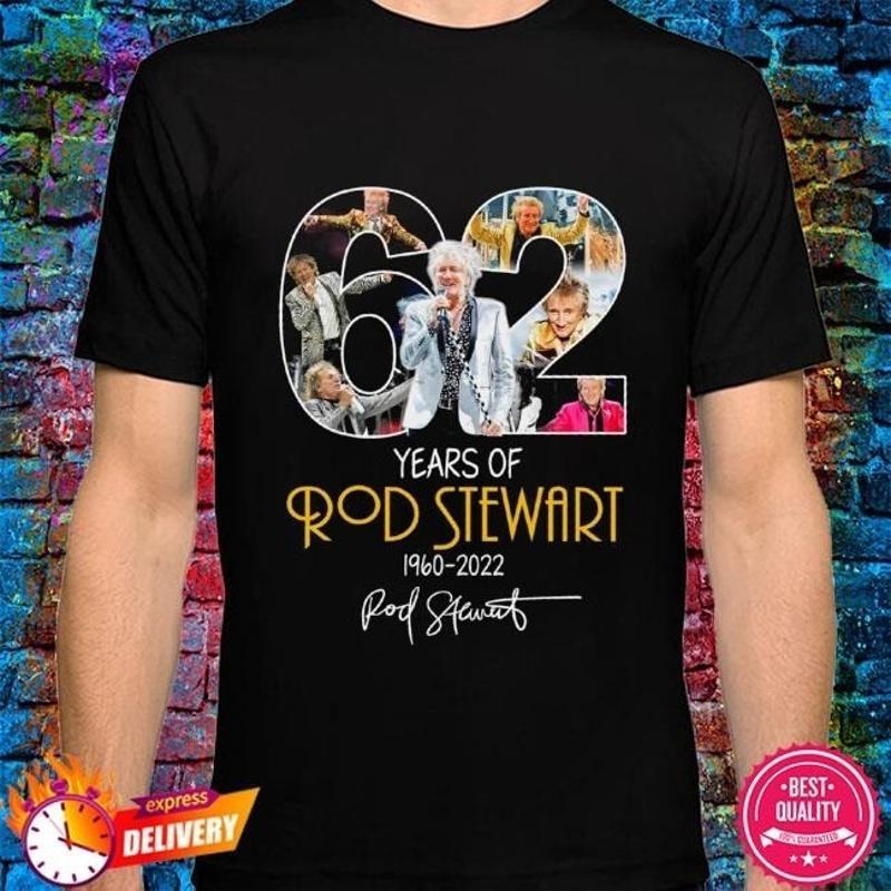 Rod Stewart 62 Black Color T Shirt Full Size S 4xl