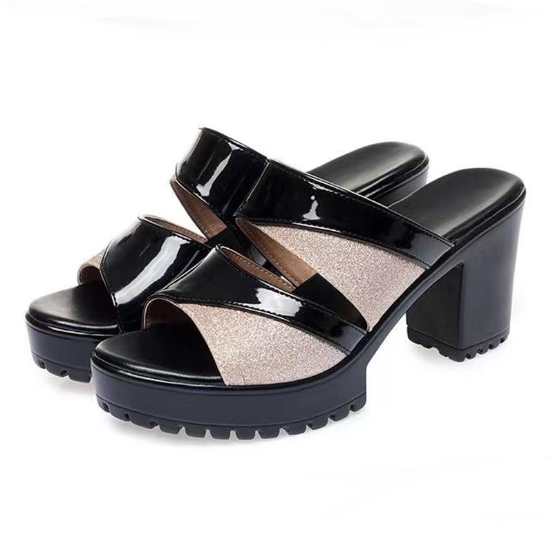 Модные женские шлепанцы на платформе, модные туфли на высоком каблуке, массивные, удобные туфли-лодочки для ходьбы, женские сандалии для платья, дизайнерские, тренд 2025, женская обувь