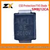 SMBJ12CA DO214AA 12В ESD TVS-диод с шелкографией BE