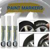 6pcs White Waterproof Cars Wheel Tire Oily Mark Pen Auto Rubber Tyre Paint Pen Cd Metal Permanent Paint Marker Graffiti Touch Up