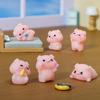 Милый мультяшный поросенок, креативное украшение из смолы для автомобиля, дома, рабочего стола, декоративные маленькие фигурки