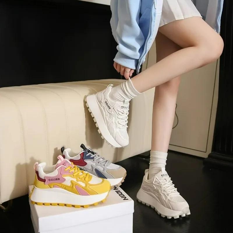 Модные новые дизайнерские кроссовки женские Daddy Shoes Ins Retro All Match Thick Sole Waffle Shoes Casual Sports Forrest Gump Shoes Women