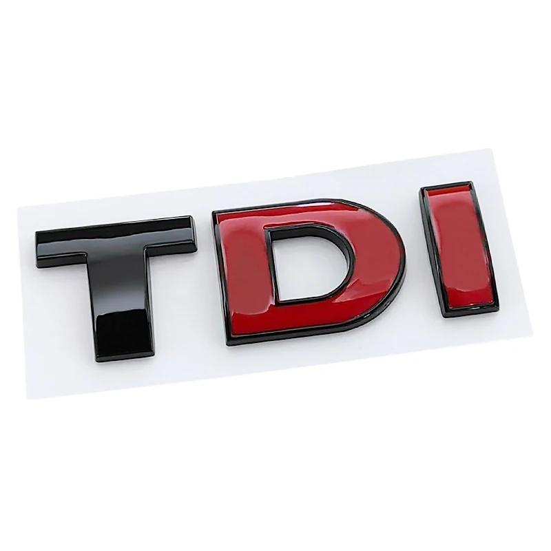 SVLHP1 3D ABS Black Logo TDI Emblem Car Trunk Badge For VW Passat Jetta Touareg Tiguan Touran Golf 4 5 6 Caddy TDI Sticker Accessories