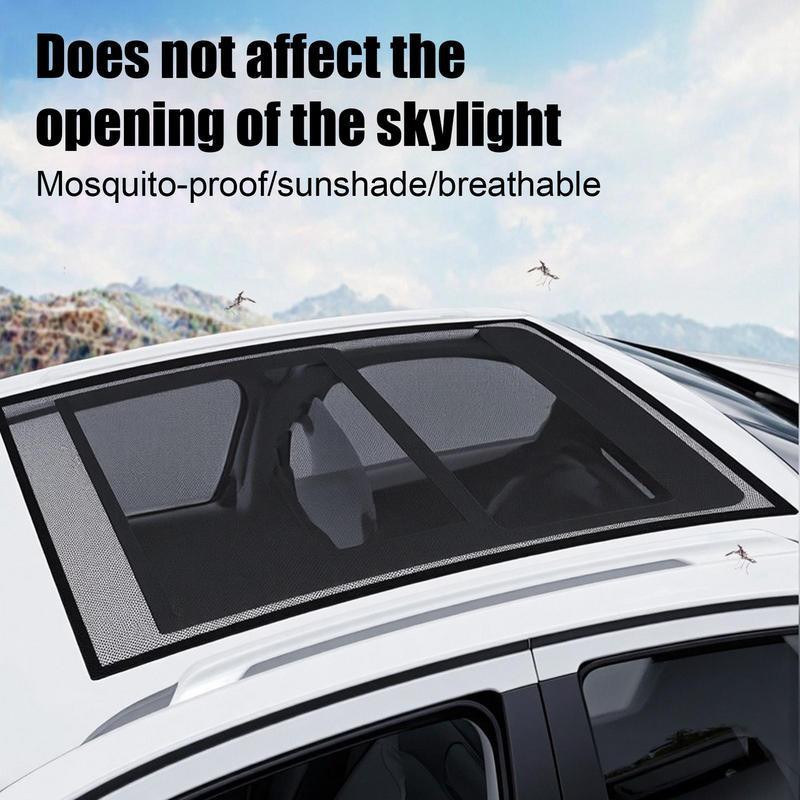 car Sunroof Cover Magnetic Breathable Car Sun Shade Anti-Fly Automotive Auxiliary Parts For Driving Sleeping Outdoor Camping