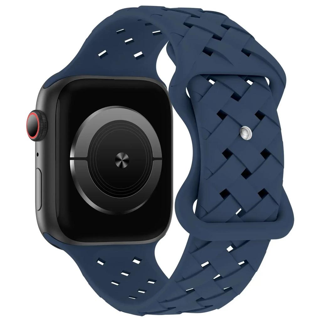 Силиконовый ремешок для Apple Watch Band Ultra 2 49 мм 46 мм 45 мм 44 мм 42 мм Спортивный дышащий браслет для IWatch Series 10 9 8 7 6 SE 5