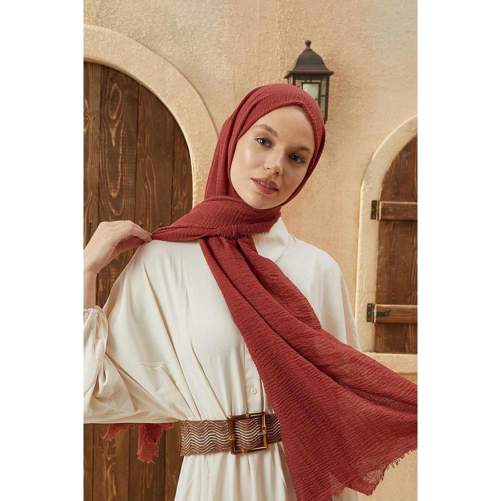 Crepe Hijab Red
