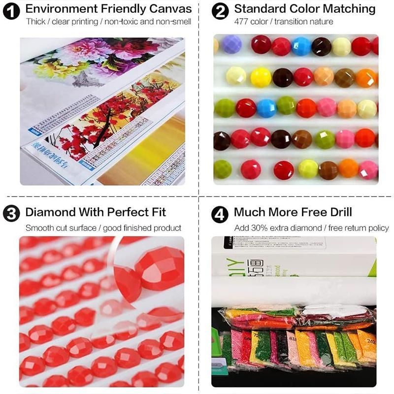 DIY Diamond Painting Round Scenic Diamond Mosaic Horse Rhinestones Pictures Full Diamond