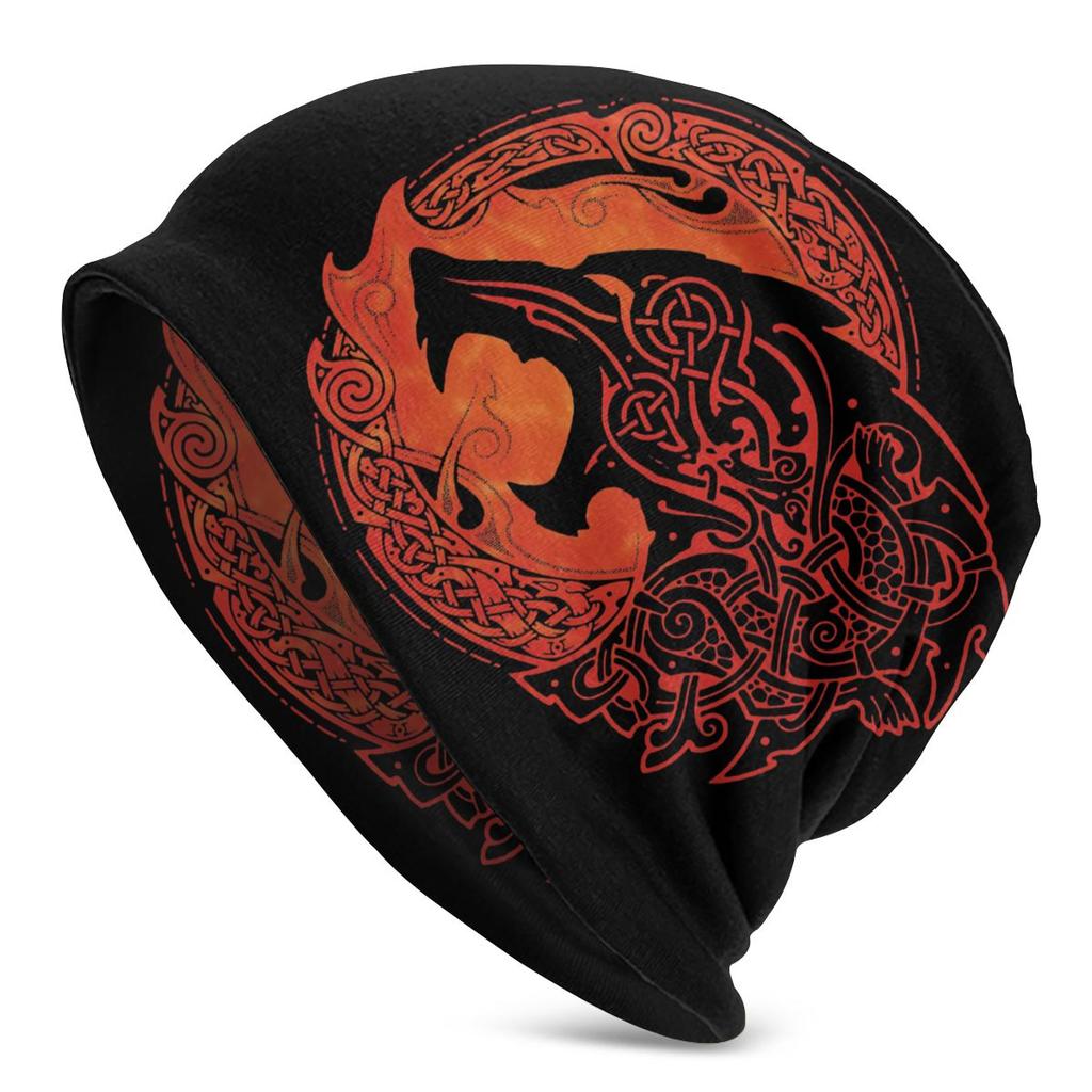 FENRIR LOKI'S SON Wolf Romantic Horror Film Viking Unisex Bonnet Winter Windproof Double Layer Hats For Unisex Women