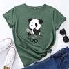 Women Summer T Shirt  Panda Print Retro Fashion Short Sleeve Tees Casual   Printed  Tops