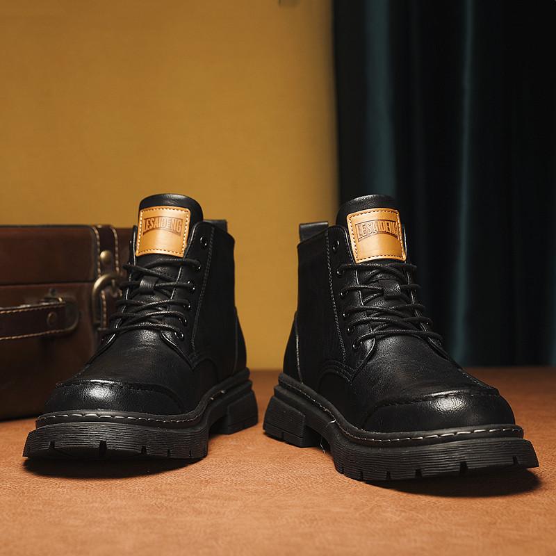 Модные мужские короткие ботинки осень-зима Классический ретро-стиль для отдыха на природе, для деловых вечеринок, для повседневного офиса, для мотоциклистов
