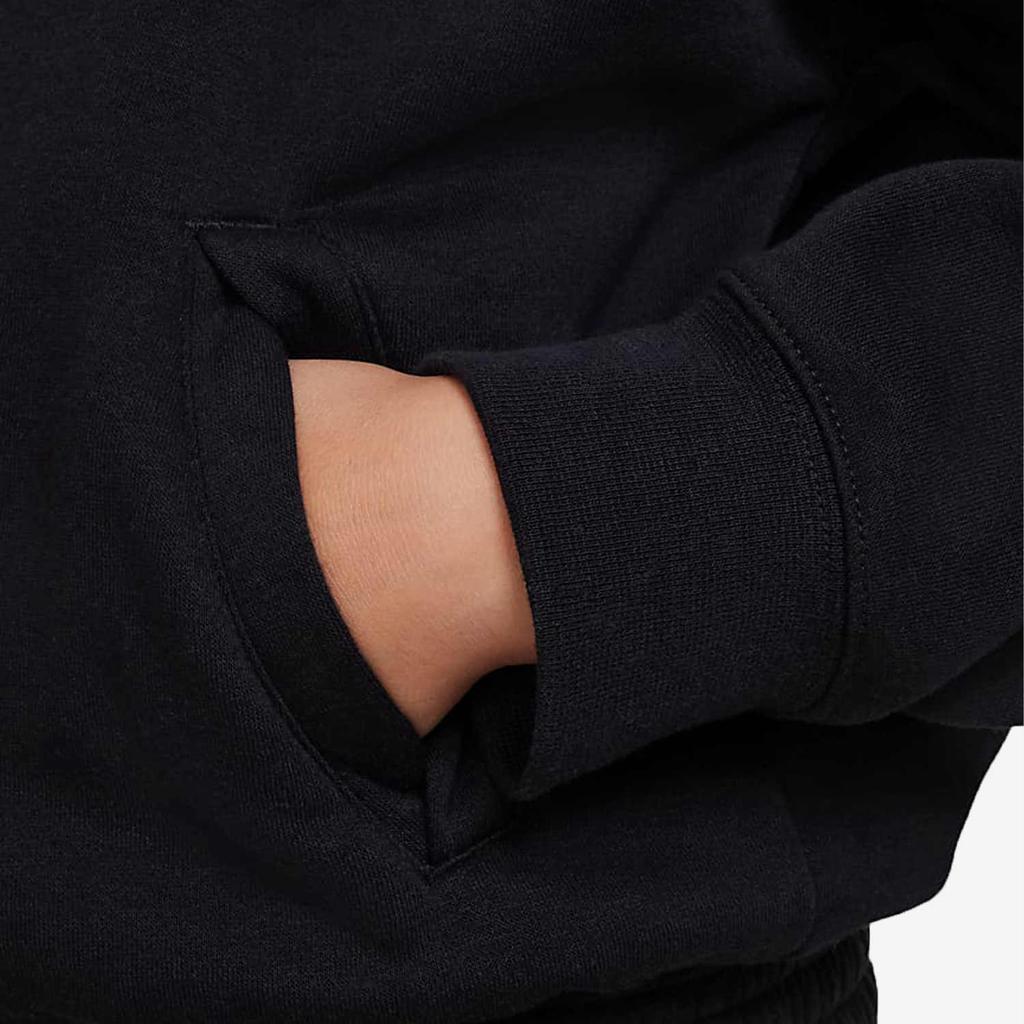 Nike SS23 Однотонная детская толстовка с воротником-стойкой и карманом на молнии, черная DV3109-010