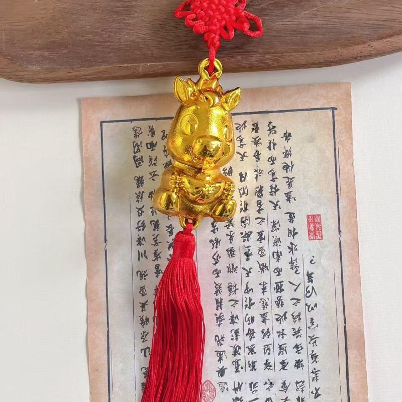 Chinese Zodiac Horse Lucky Tassels Pendant Car Hanging Ornament Spring Festival Home Decorations Accessories New Year Gifts