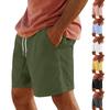 Мужские спортивные хлопковые льняные повседневные свободные шорты Повседневные пижамы с карманами для бега Брюки