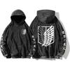 Attack On Titan Manga Hoodie Harajuku Sweatshirt Men Women Long Sleeve Streetwear Clothing Vintage Washed Cotton Hooded Pullover