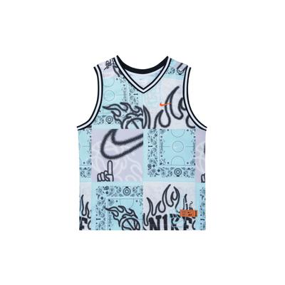 SS23 Basketball Series DNA CHBL Full Print V-Neck Quick Dry безрукавка Джерси Мужские топы Розовый Синий HF6141-418