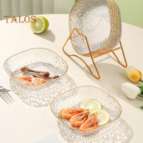 Блюдо для вертелов, многофункциональная утолщенная основа, легкая полупрозрачная тарелка для хранения в роскошном стиле, товары для дома