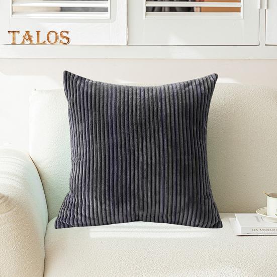 Плюшевая наволочка с полосатой текстурой, однотонная наволочка для украшения дивана, наволочка для подушки для гостиной, спальни, наволочка для подушки на сиденье автомобиля