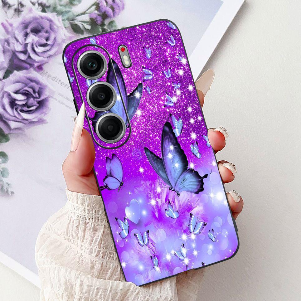 Чехол для телефона Tecno Camon 40 Pro 5G CM7 Camon40 40Pro Роскошный Бабочка Цветок Девичий 2D Печатный Корпус Мягкая Матовая ТПУ Задняя Крышка