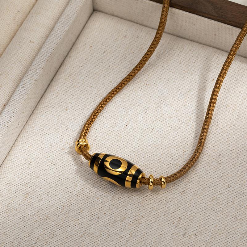 Элегантное ожерелье Дзи с девятью глазами - Регулируемая роскошная цепочка-свитер для женщин