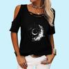 Women Casual O Neck T-shirt Summer&fall Print Short Sleeve Top Female Fashion Off Shoulder Tee Shirt