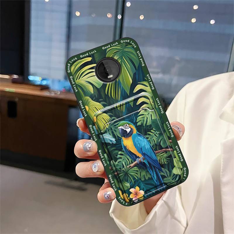 Silicone Fashion Design Phone Case For MOTO Z4 Play Full Wrap Shockproof Cute Card Slot TPU Soft Case Cartoon Back Cover