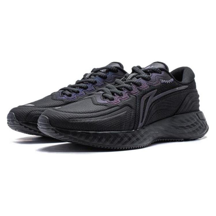 Li Ning Cloud Shield Амортизация Нескользящие Износостойкие Низкие Беговые Кроссовки Женские Черные ARST058-1