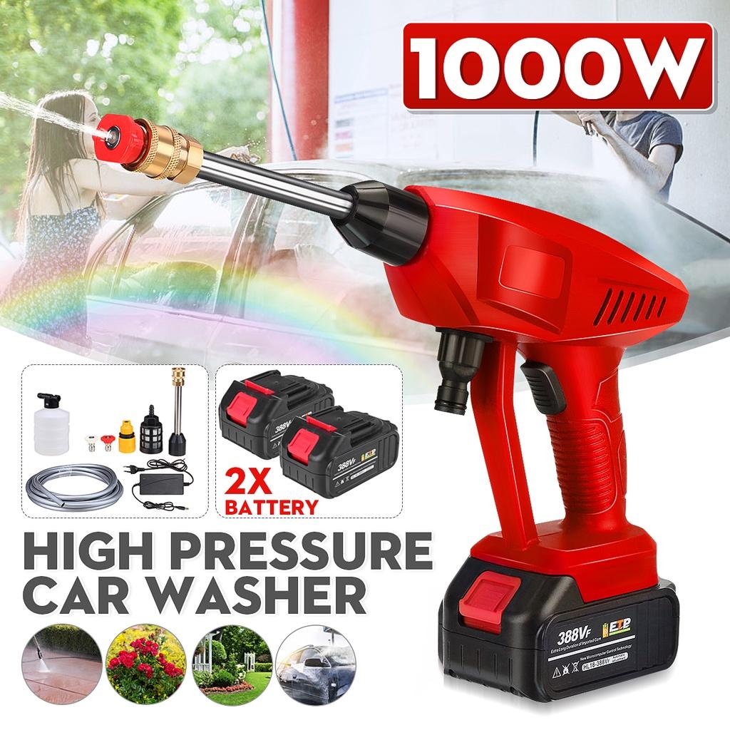 1000W 90BAR Wireless High Pressure Car Washer 388VF Water Gun Spray Portable Washer Foam Generator for Makit 18V Battery