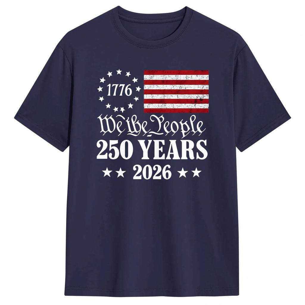 US 250Th Anniversary TShirts Unisex Vintage 100 Cotton Tee Shirt Crew Neck Short Sleeve T Shirts Plus Size Clothes