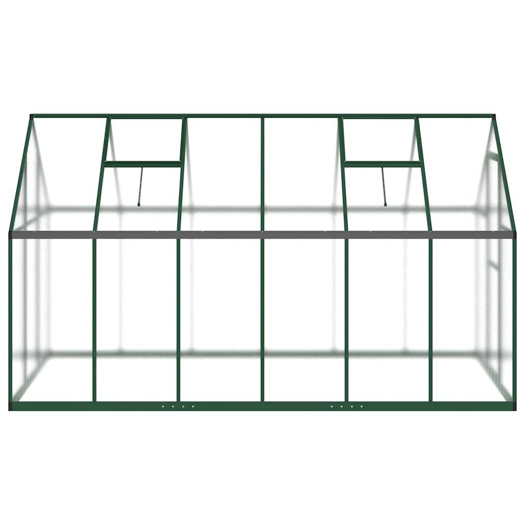 Green Greenhouse with Foundation Frame 334 x 169 x 195 cm Aluminum
