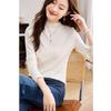 Skinny Jacquard Tops for Autumn and Winter New Half-turtleneck Slim Layered Bottoming Shirt for Women's