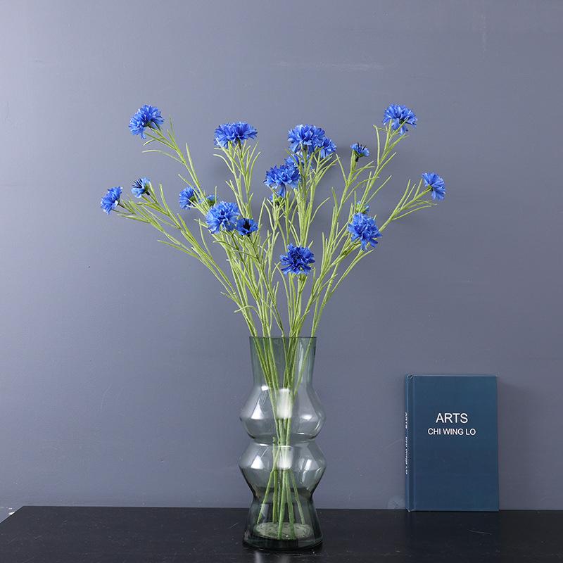 3 Forks/Bouquet Artificial Flower Silk Cornflower Fake Flowers Artificial Plant Decorative Flowers Home Decoration Wedding Decor