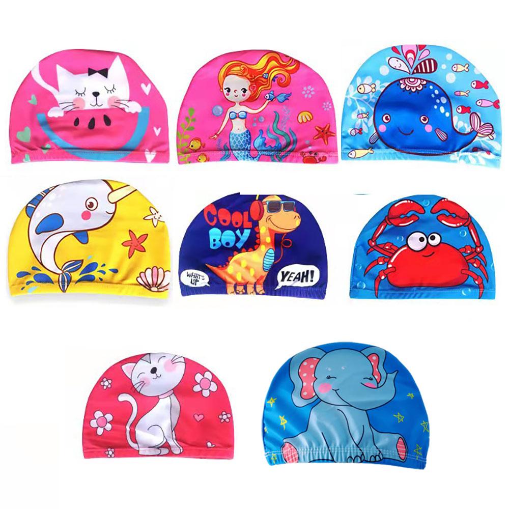 Cartoon Kids Swim Caps Cute Children's Cartoon Caps New Cute Cartoon Children Swimming Cap