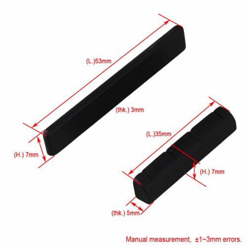 Moyinmusic Ukulele Guitar Ebony Nut 35 X 5 X 7mm & Saddle 53 X 3 X 7mm Set