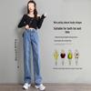 Plus Size Women's High Waist Denim Pants - Loose Fit, Wide-Leg, and Slimming for Autumn (Fits Up To 200 Jin)