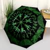Зонт с викингами Вегвизир Милый зонт с милым дизайном, Портативный 3-складной компактный зонт для мужчин и женщин, S343