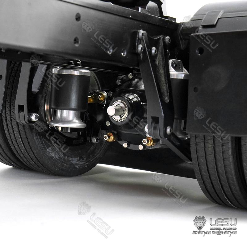 LESU 1/14 Truck Simulation Airbag Suspension Large Travel Shock Absorber System X-8004 X-8005 for Tamiya Traction Truck Model