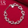 925 Sterling Silver Hollow Heart-shaped Bracelet Fashionable Wedding Jewelry