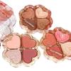 4 Colors Fashion Heart Shaped Eyeshadow Palette-Matte and Bright Finishes, Portable Travel Size, Pink and Brown Tones, Perfect Gift
