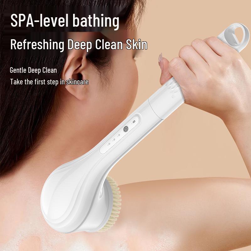 Электрическая отшелушивающая щетка для тела с длинной ручкой для скрабирования спины и массажа