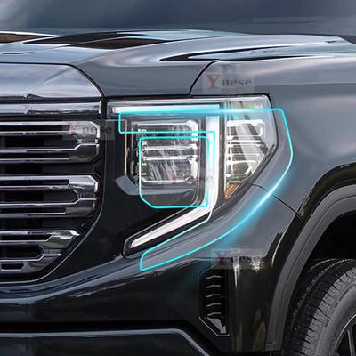 Для GMC Sierra 1500 -2025 2 шт. Автомобильная защитная пленка для фар Прозрачная Задымленная Черная ТПУ Наклейка