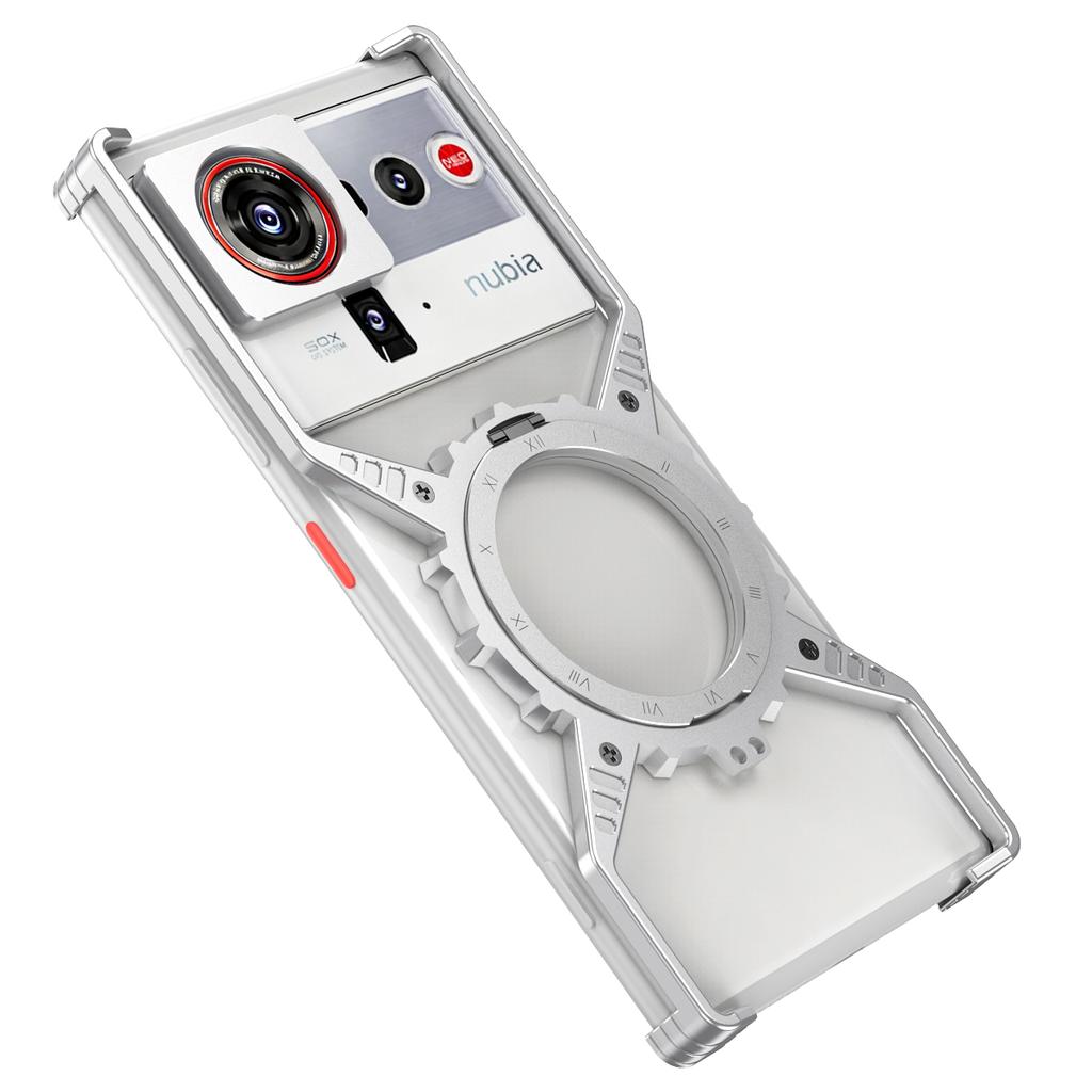 Чехол для ZTE nubia Z80 Ultra 5G, светящийся, с магнитным держателем-подставкой, алюминиевый сплав + поликарбонатный бампер, чехол для телефона, теплоотвод