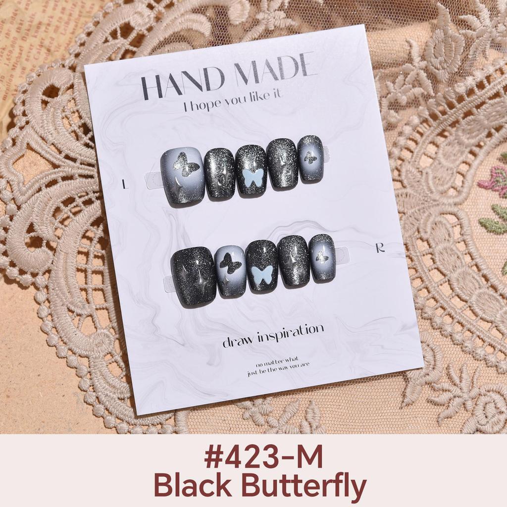 27Style Choice кошачий глаз накладные ногти короткие ручной работы накладные ногти с наклейками инструменты полное покрытие типсы с желеобразным клеем