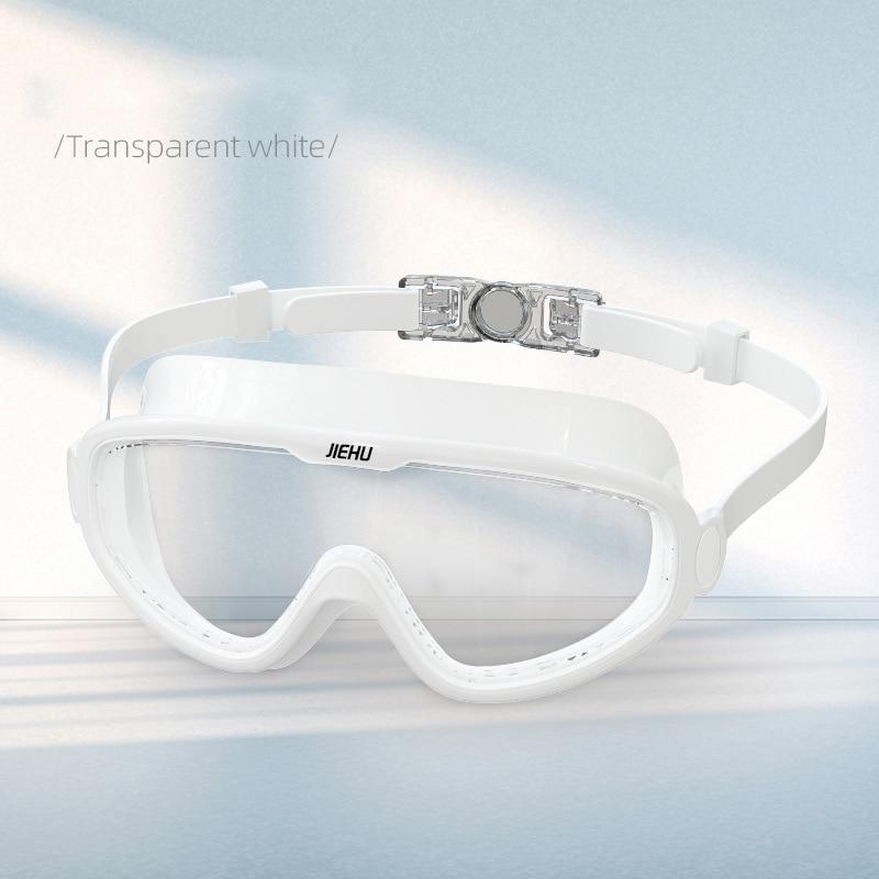 Очки для плавания с большой оправой для взрослых, водонепроницаемые противотуманные очки HD для подводного плавания, мужские и женские регулируемые очки для плавания с широким обзором