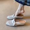 Sheepskin Version~ French Woven Holiday Slope Heel Bag Head Cool Slippers Women Wear One Pedal Belt Buckle Muller Shoes
